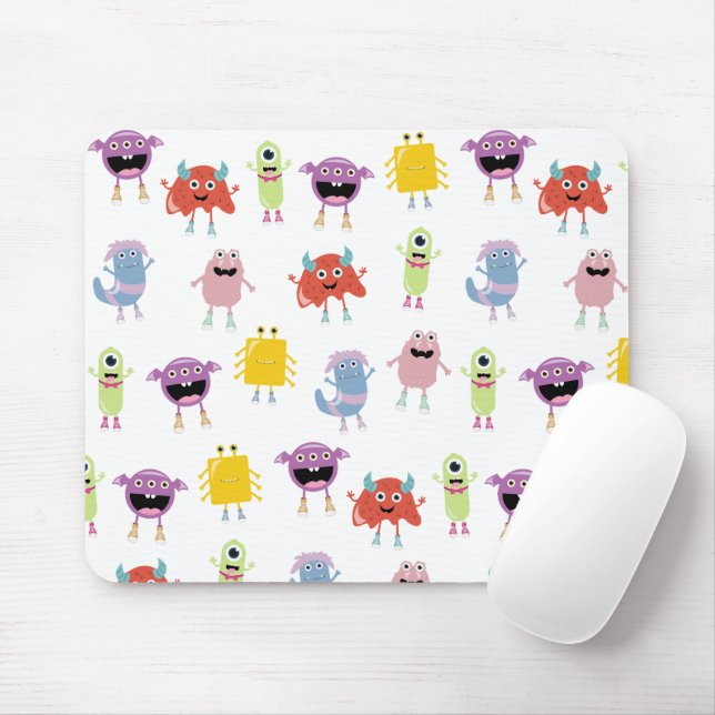 Niedliche farbenfrohe Monster Funny Kids Pattern Mousepad (Mit Mouse)