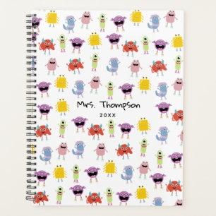 Niedliche farbenfrohe Monster Funny Kids Pattern T Planer