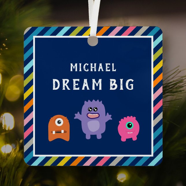 Niedliche farbenfrohe Monster Traumhaft Grosses Ki Ornament Aus Metall (Von Creator hochgeladen)