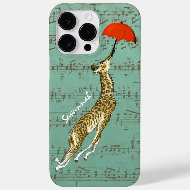 Niedliche farbenfrohe Musical Flying Giraffe Roter Case-Mate iPhone Hülle (Rückseite)