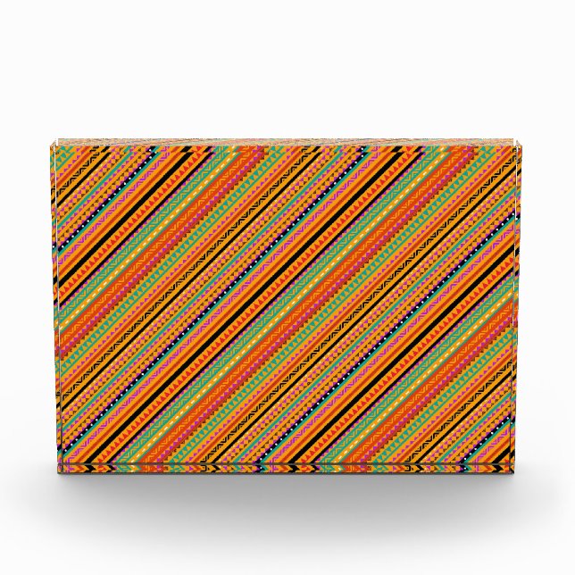 Niedliche, farbenfrohe, native Aztec-Muster Fotoblock (Vorderseite)