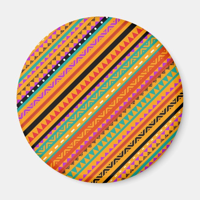Niedliche, farbenfrohe, native Aztec-Muster Magnet (Vorne)