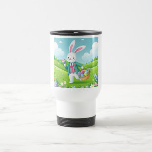 Niedliche, farbenfrohe Osterhase Reisebecher