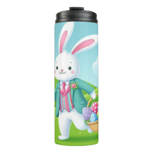 Niedliche, farbenfrohe Osterhase Thermosbecher