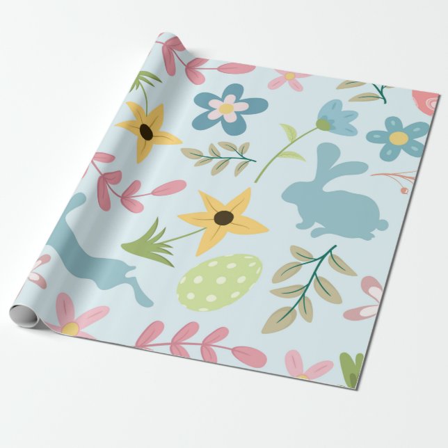 Niedliche Farbenfrohe Ostermuster Geschenkpapier (Ungerollt)
