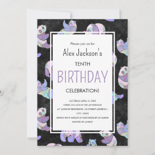 Niedliche Farbenfrohe Panda-Bärenvorlage Einladung