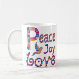 Niedliche farbenfrohe Peace Liebe Freuen Sie sich  Kaffeetasse