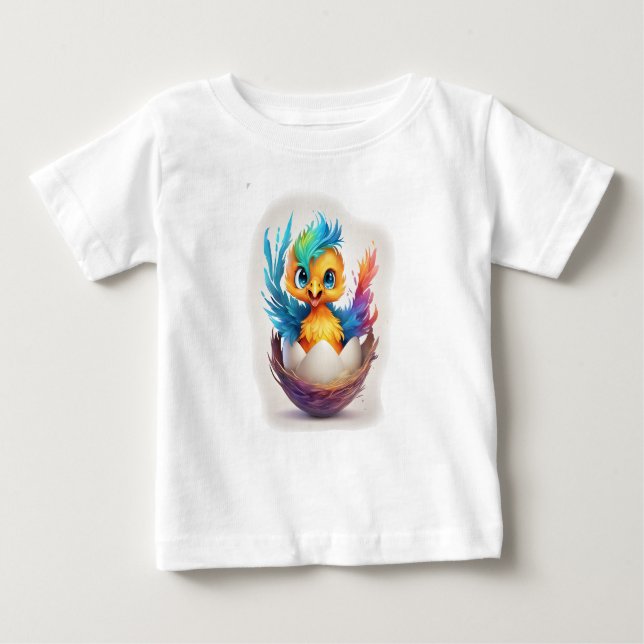 Niedliche Farbenfrohe Phoenix-Schläge Baby T-shirt (Vorderseite)