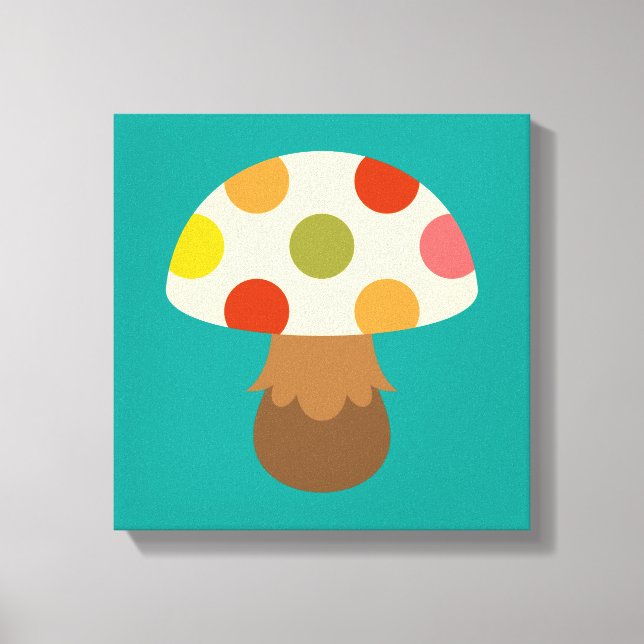 Niedliche farbenfrohe Pilze Leinwand (Vorderseite)