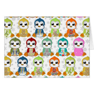 Niedliche, farbenfrohe Pinguine Blume