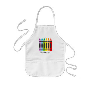 Niedliche Farbenfrohe Rainbow Crayons Artist Perso Kinderschürze