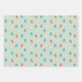 Niedliche Farbenfrohe Ramadan Eid Mubarak Frische  Geschenkpapier Set