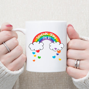 Niedliche Farbenfrohe Regenbogen Hörner Klingt Gay Kaffeetasse