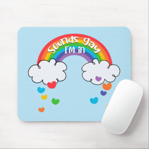 Niedliche Farbenfrohe Regenbogen Hörner Klingt Gay Mousepad