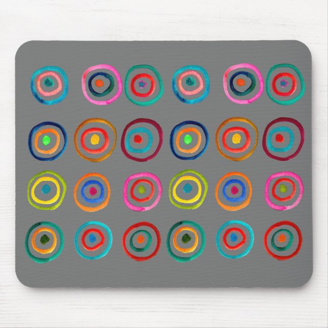 Niedliche farbenfrohe Regenbogenzirkel Mousepad (Vorne)