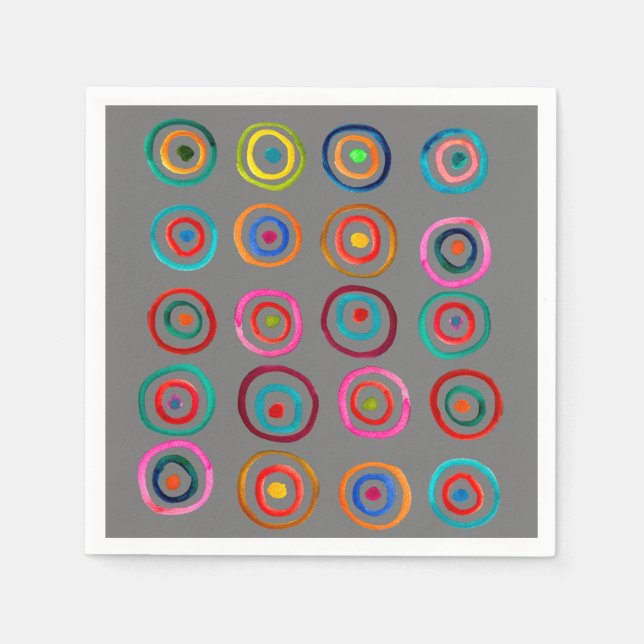 Niedliche farbenfrohe Regenbogenzirkel Serviette (Vorderseite)