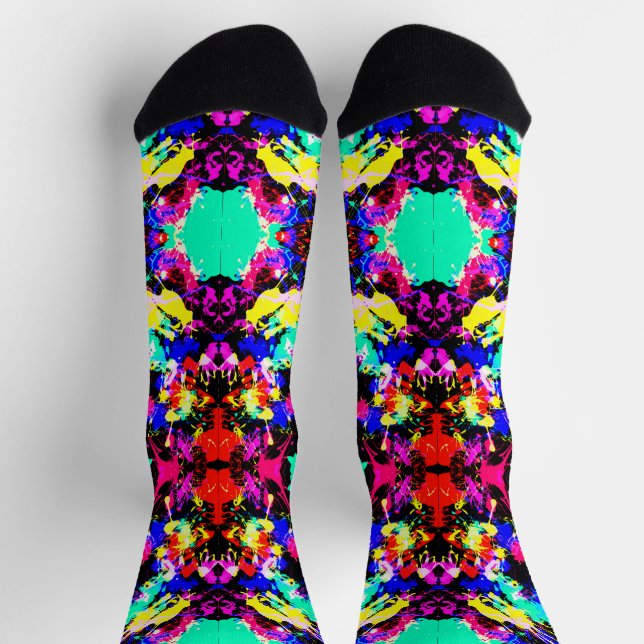Niedliche farbenfrohe Spritzer-Lacksocken Socken (Oben)