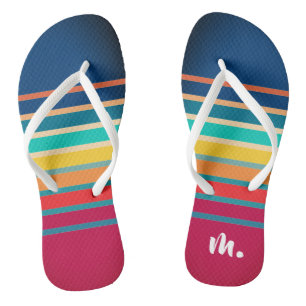 Niedliche farbenfrohe Streifenmuster Flip Flops