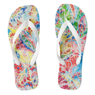 Niedliche farbenfrohe Vintage florale iPhone Brief Flip Flops