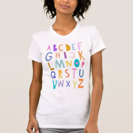 Niedliche farbenfrohe Wacky Alphabet Lernen ABC Br T-Shirt