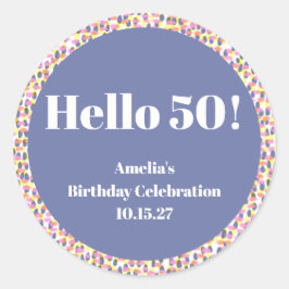 Niedliche farbenfrohe Wasserfarbenpräsenz - indivi Runder Aufkleber