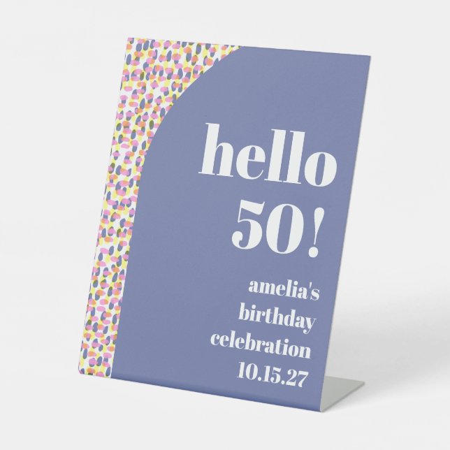 Niedliche farbenfrohe Wasserfarbenpräsenz - indivi Sockelschild (Vorderseite)