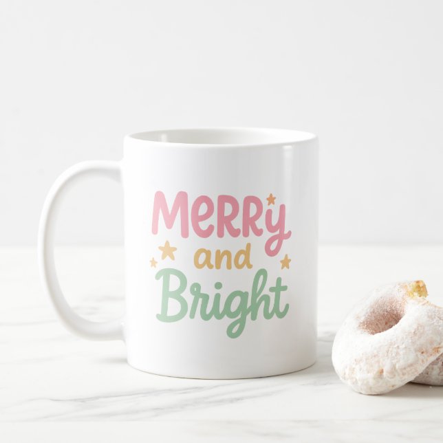 Niedliche Farbenfrohe Weihnachten Kaffeetasse (Mit Donut)