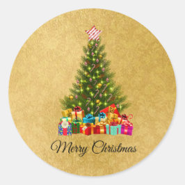 Niedliche, farbenfrohe Weihnachtsgeschenke, Pine T Runder Aufkleber