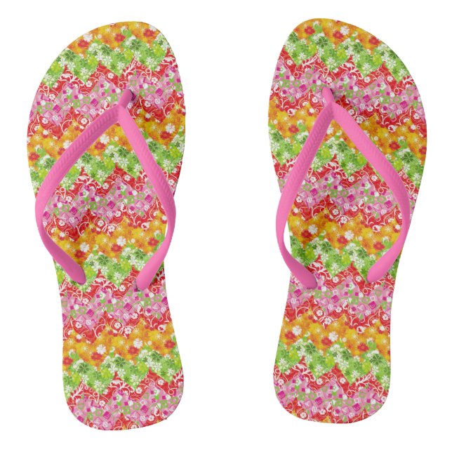 Niedliche farbenfrohe Zickzack-Muster Case-Mate iP Flip Flops (Fußbett)