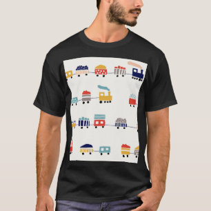 Niedliche, farbenfrohe Züge nahtlos. T-Shirt