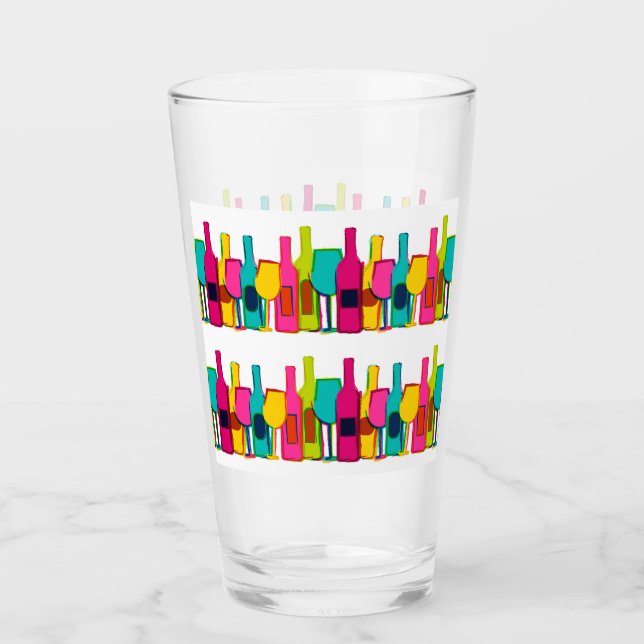 Niedliche Farbflaschen Glas (Vorderseite)