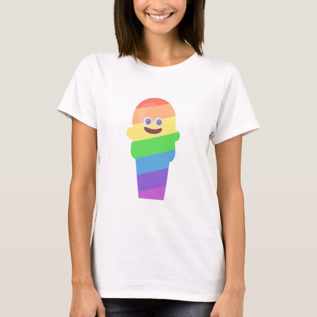 Niedliche Farbgestaltung des Rainbow-Cone-Symbols T-Shirt (Vorderseite)