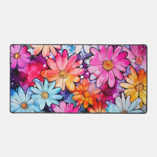 Niedliche Farbige Abstrakte Blume Illustration Schreibtischunterlage