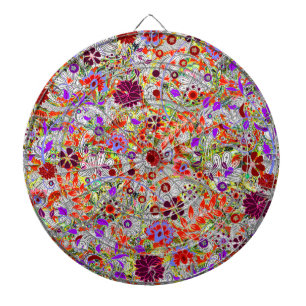 Niedliche farbige Blume Collage Design Dartscheibe