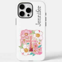 Niedliche farbige Blume Faith Cross iPhone 16 Pro Max Hülle