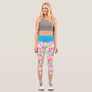 Niedliche farbige Blume mährenhaft fröhliche Blume Capri Leggings
