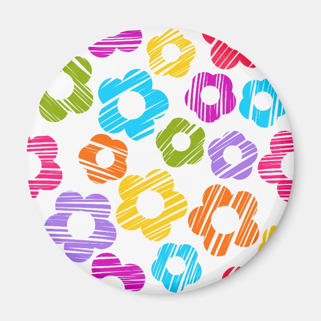 Niedliche farbige Blume mährenhaft fröhliche Blume Magnet (Vorne)