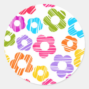 Niedliche farbige Blume mährenhaft fröhliche Blume Runder Aufkleber