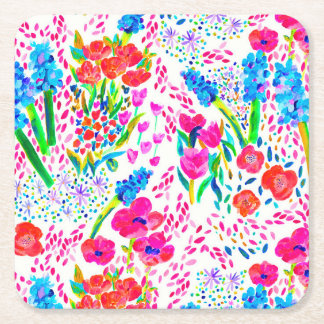 Niedliche farbige Blume Rechteckiger Pappuntersetzer