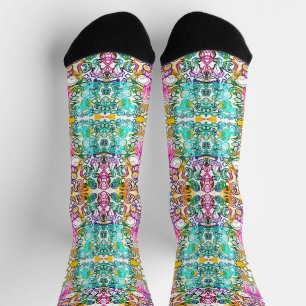 Niedliche, farbige Blume Socken