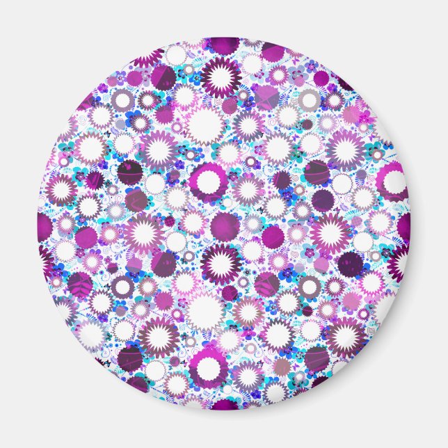 Niedliche farbige Blume Sonnen-Muster Magnet (Vorne)