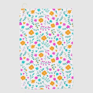 Niedliche farbige Blume Stoff Golfhandtuch