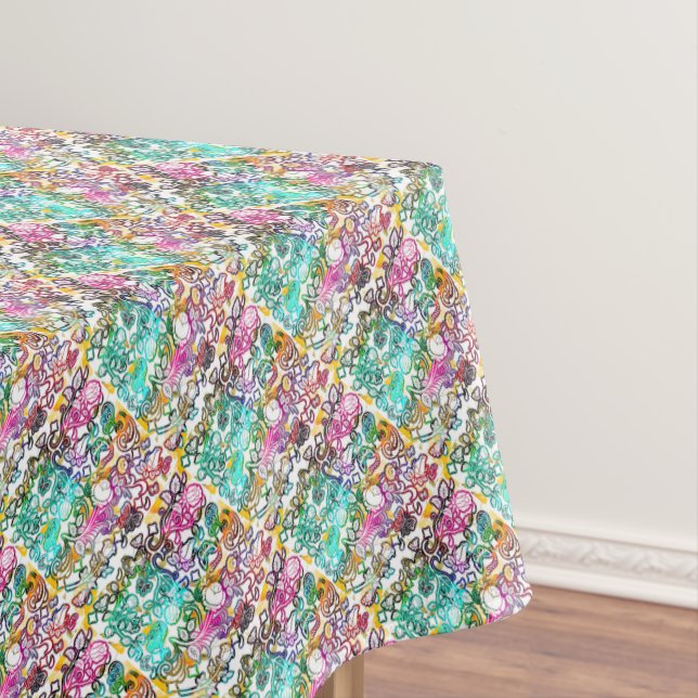 Niedliche, farbige Blume Tischdecke (Beispiel)