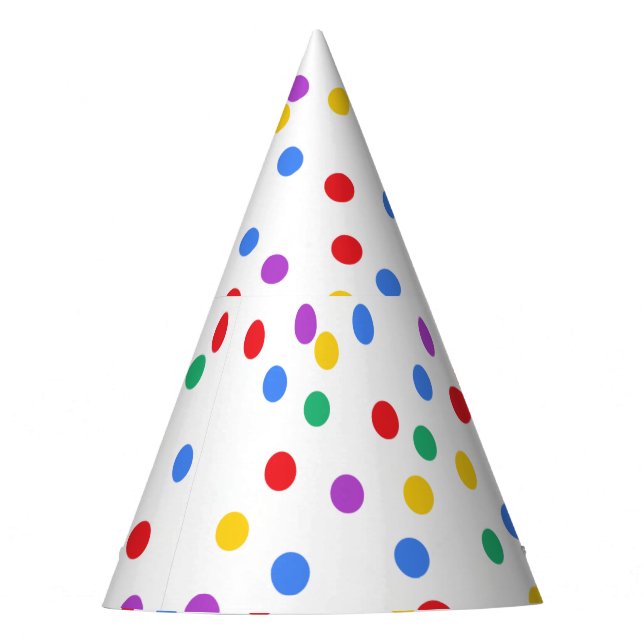 Niedliche Farbige Confetti Dots Geburtstag Partyhütchen (Vorderseite)