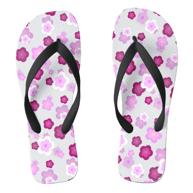 Niedliche farbige Daisy Blume Muster Geburtsname Flip Flops (Fußbett)