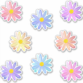 Niedliche Farbige Daisy Blume Stickers Aufkleber