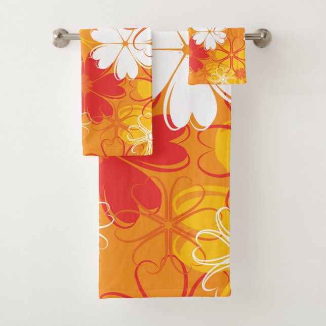 Niedliche farbige Daisy Illustration Blumenmuster Badhandtuch Set (Insitu)