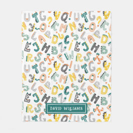 Niedliche Farbige Dinosaurier Alphabet Muster Kind Fleecedecke