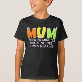 Niedliche farbige Dinosaurier-Buchstaben Mum Typog T-Shirt