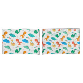 Niedliche Farbige Dinosaurier Illustriertes Muster Kissenbezug